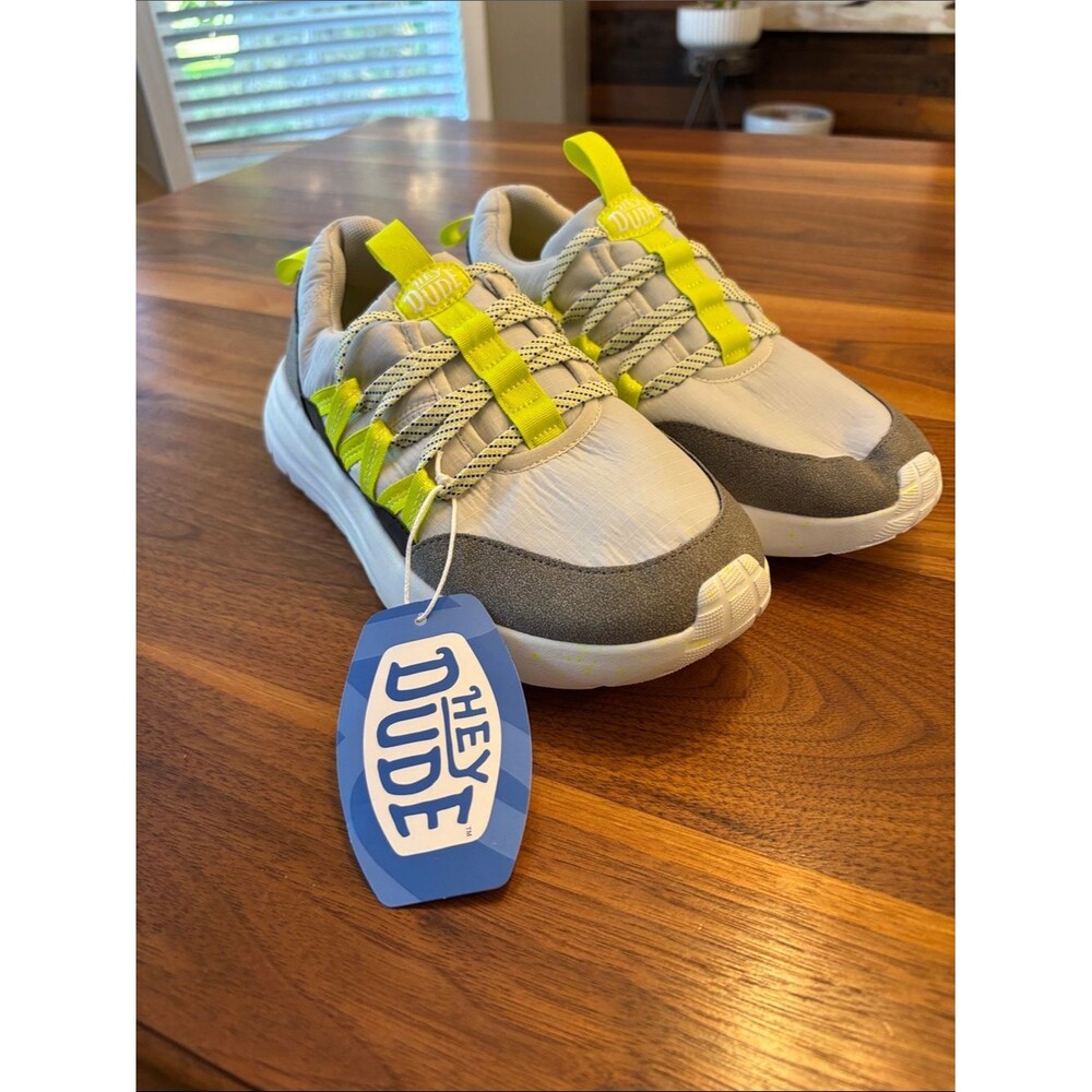 NWT Hey Dude Sirocco Trek Y Sport Gray Lightweight Slip in Shoe Kids 6 Womens 8